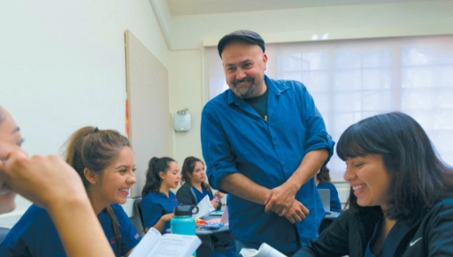 Nurses smiling and discussing something